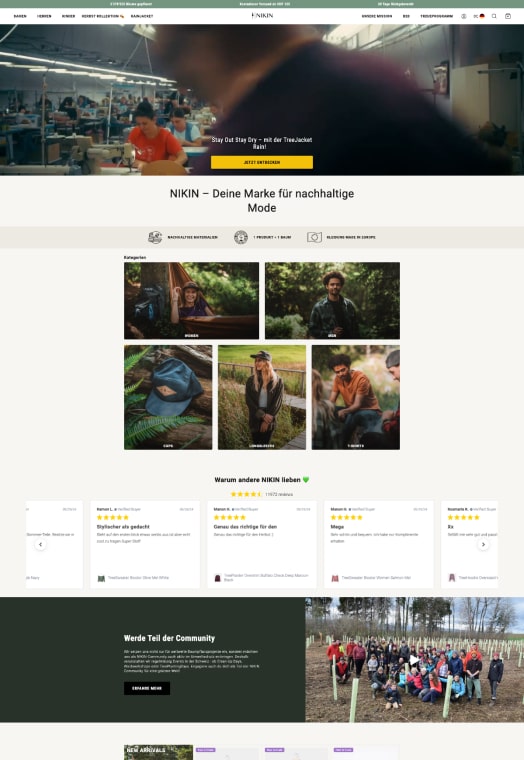 E-Commerce-Darstellung von verschiedenen Shopify Onlineshop, die verschiedene Modelle und Farben präsentieren.